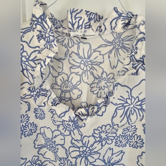 Michelle McDowell Fresh Feelings Elle Top Blue White Floral Size Small - Picture 5 of 9